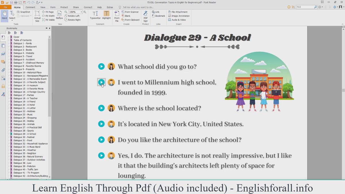 'Video thumbnail for English Conversation About School'